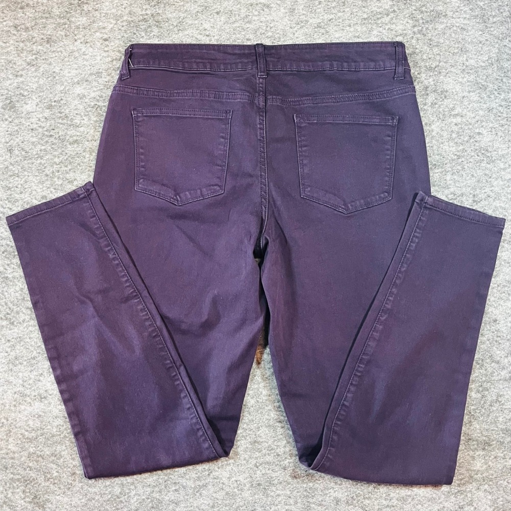 Maurices Jeans Women L Long Plum Purple Slim Fit Stretch Casual Chic Office - Picture 6 of 12